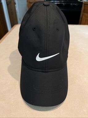 Woman’s Nike Black Baseball Cap with White Swoosh